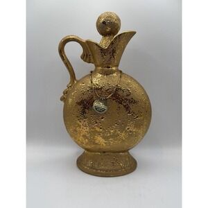 Vintage 1956 Jim Beam Gold Decanter Regal China CM Miller MCM Bar Decor